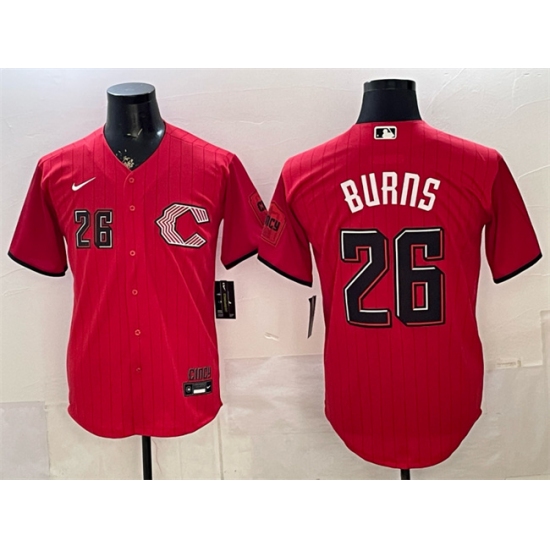 Men's Cincinnati Reds #26 Chase Burns Red 2026 City Connect Stadium Stitched Baseball Jersey - Ujersey
