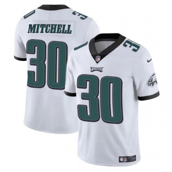 Men's Philadelphia Eagles #30 Quinyon Mitchell White 2024 Draft Vapor Untouchable Limited Football Stitched Jersey - Ujersey