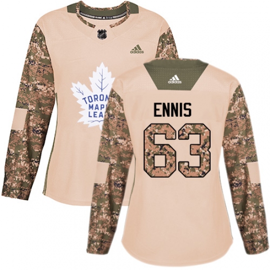 Women's Adidas Toronto Maple Leafs #63 Tyler Ennis Authentic Camo Veterans Day Practice NHL Jersey - Ujersey