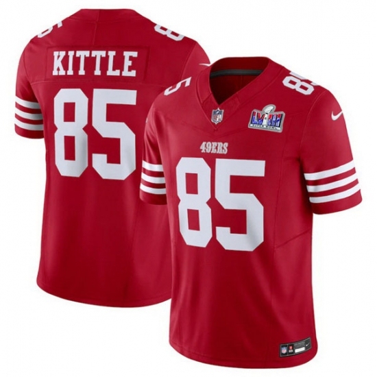 Men's San Francisco 49ers #85 George Kittle Red 2023 F U S E Vapor Untouchable Limited Stitched Football 2024 Super Bowl LVIII Jersey - Ujersey