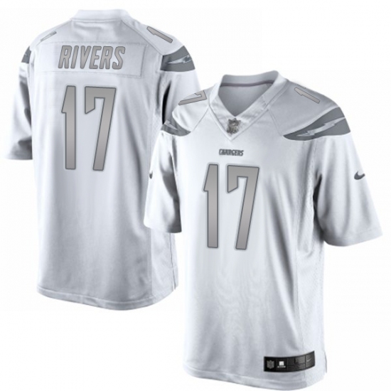 Men's Nike Los Angeles Chargers #17 Philip Rivers Limited White Platinum NFL Jersey - Ujersey