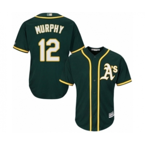Youth Oakland Athletics #12 Sean Murphy Authentic Green Alternate 1 Cool Base Baseball Player Jersey - Ujersey
