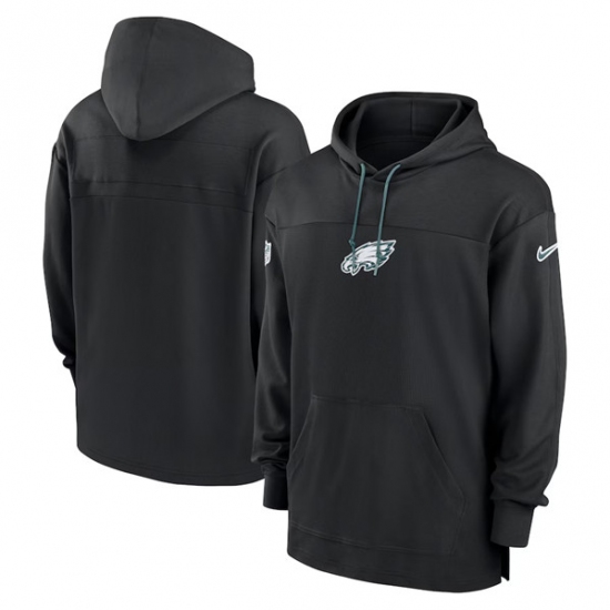 Men's Philadelphia Eagles Black Performance Pullover Hoodie - Ujersey