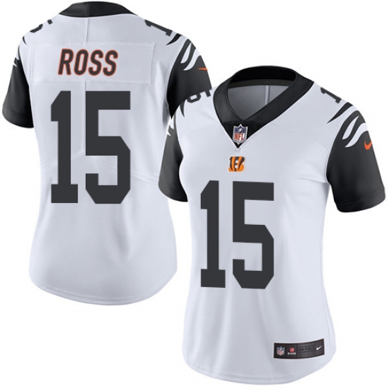Women's Nike Cincinnati Bengals #15 John Ross Limited White Rush Vapor Untouchable NFL Jersey - Ujersey