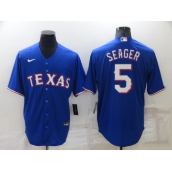 Men's Texas Rangers #5 Corey Seager Blue Stitched MLB Cool Base Nike Jersey - Ujersey