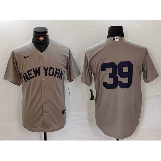 Men's New York Yankees #39 Jose Trevino Grey Cool Base Stitched Jersey - Ujersey