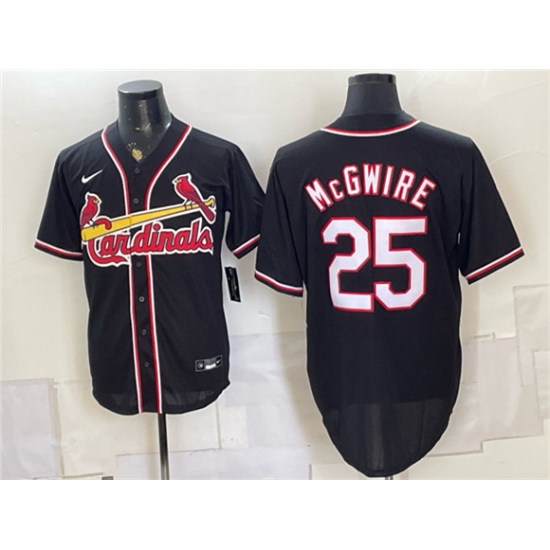 Men's St. Louis Cardinals #25 Mark McGwire 2026 Fashion Replica Black Out Stitched Baseball Jersey