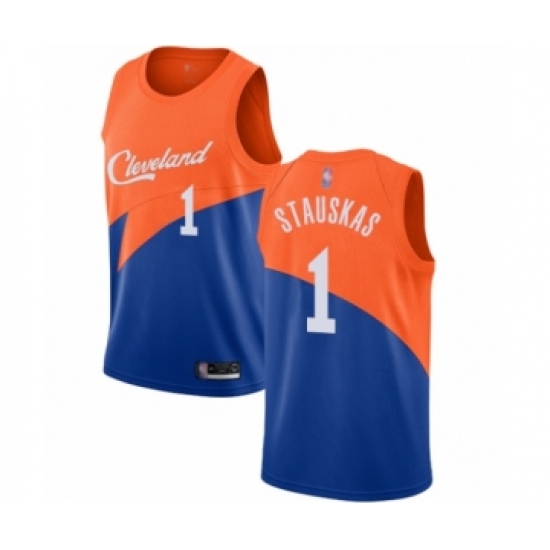 Women's Cleveland Cavaliers #1 Nik Stauskas Swingman Blue Basketball Jersey - City Edition - Ujersey