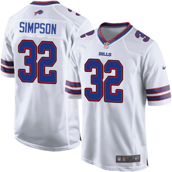 Men's Nike Buffalo Bills #32 O. J. Simpson Game White NFL Jersey - Ujersey