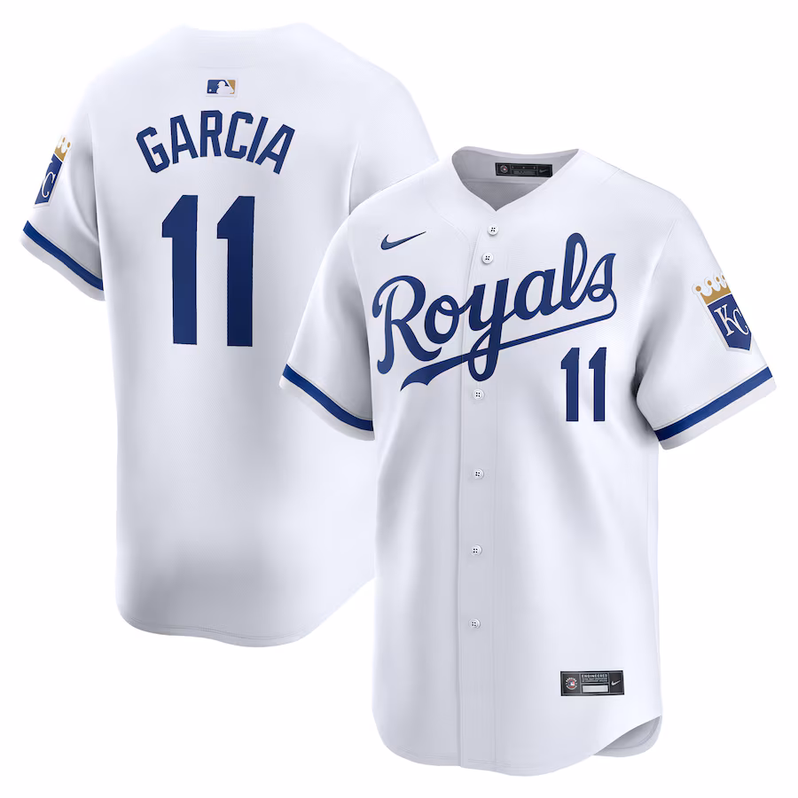 Men's Kansas City Royals Maikel Garcia Nike White Home Limited Player Jersey - Ujersey NHL