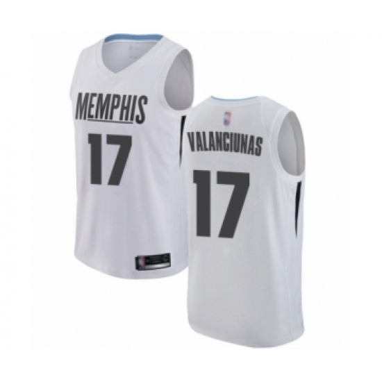 Women's Memphis Grizzlies #17 Jonas Valanciunas Swingman White Basketball Jersey - City Edition - Ujersey