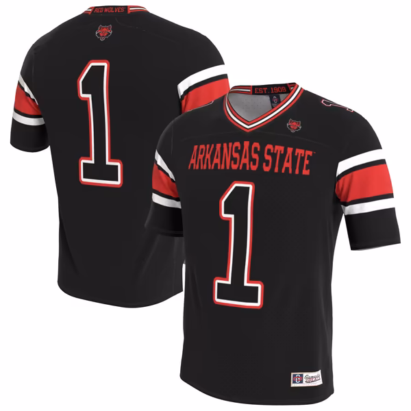 Unisex GameDay Greats Arkansas State Red Wolves Lightweight Collegiate Football Blackout Fashion Jersey - Ujersey