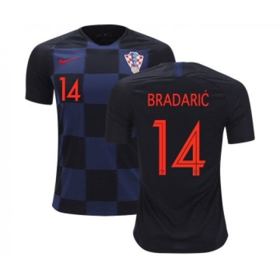Croatia #14 Bradaric Away Kid Soccer Country Jersey