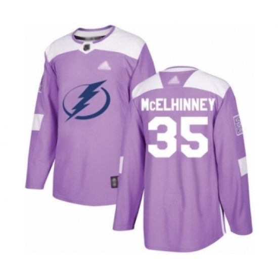 Youth Tampa Bay Lightning #35 Curtis McElhinney Authentic Purple Fights Cancer Practice Hockey Jersey - Ujersey