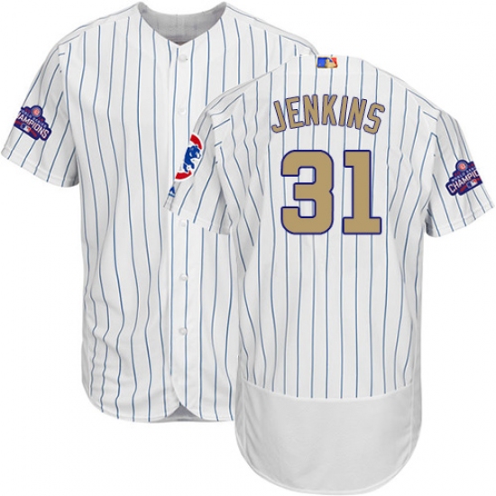 Men's Majestic Chicago Cubs #31 Fergie Jenkins Authentic White 2017 Gold Program Flex Base MLB Jersey - Ujersey