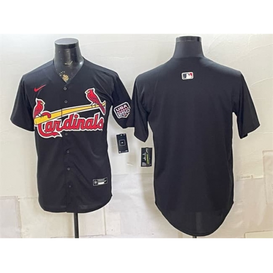 Men's St. Louis Cardinals Blank Black USA 250 Stitched Baseball Jersey - Ujersey