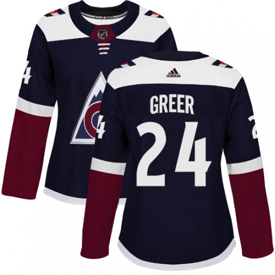 Women's Adidas Colorado Avalanche #24 A.J. Greer Authentic Navy Blue Alternate NHL Jersey - Ujersey