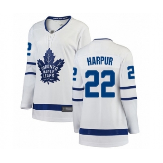 Women's Toronto Maple Leafs #22 Ben Harpur Authentic White Away Fanatics Branded Breakaway Hockey Jersey - Ujersey