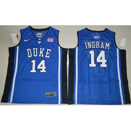 Duke Blue Devils #14 Brandon Ingram Royal Blue Basketball Elite V Neck Stitched NCAA Jersey - Ujersey