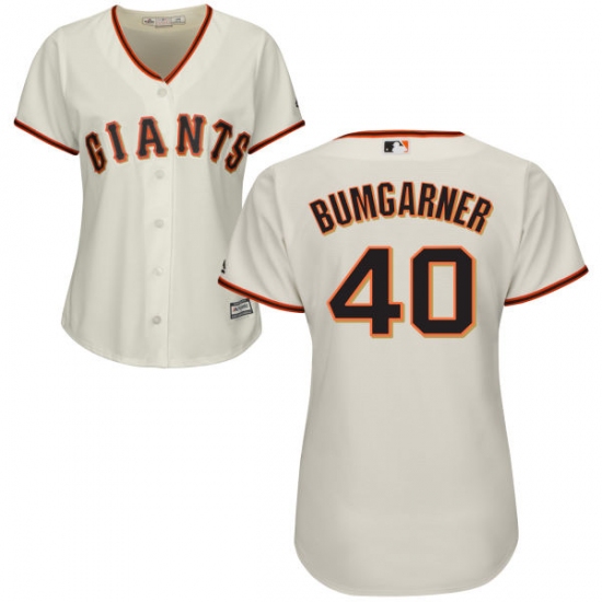 Women's Majestic San Francisco Giants #40 Madison Bumgarner Authentic Cream Home Cool Base MLB Jersey - Ujersey
