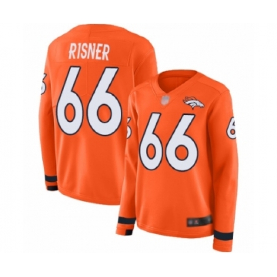 Women's Denver Broncos #66 Dalton Risner Limited Orange Therma Long Sleeve Football Jersey - Ujersey