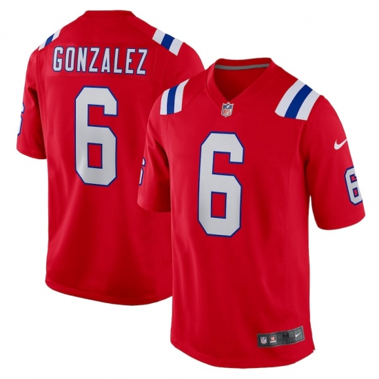 Men's Nike New England Patriots #6 Christian Gonzalez Red 2023 F.U.S.E. Vapor Limited Football Stitched Jersey - Ujersey