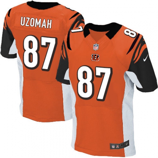 Men's Nike Cincinnati Bengals #87 C.J. Uzomah Elite Orange Alternate NFL Jersey - Ujersey