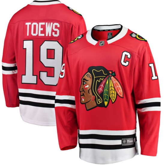 Youth Chicago Blackhawks #19 Jonathan Toews Fanatics Branded Red Home Breakaway NHL Jersey - Ujersey