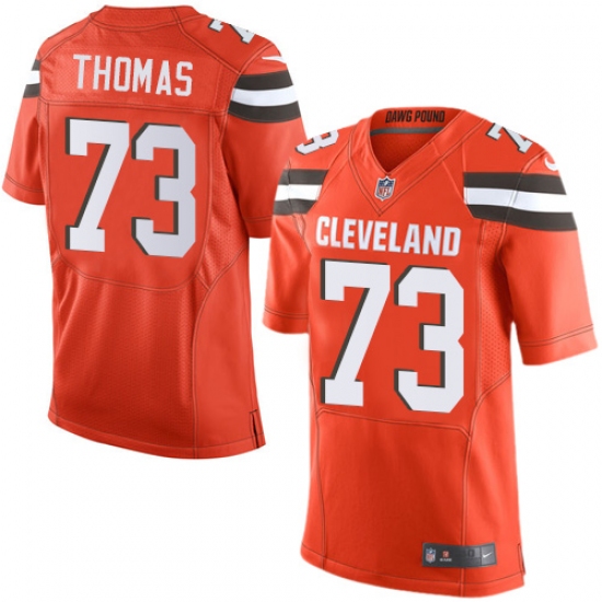 Men's Nike Cleveland Browns #73 Joe Thomas Elite Orange Alternate NFL Jersey - Ujersey