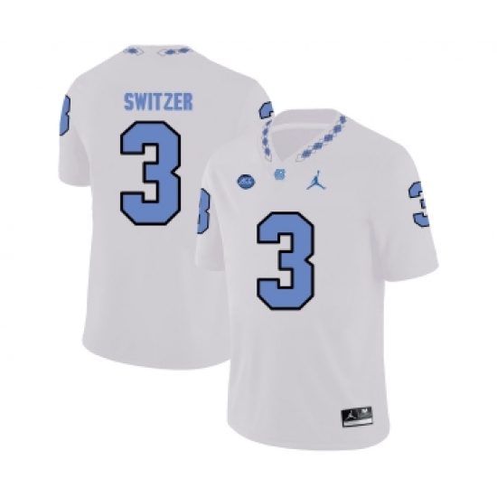 North Carolina Tar Heels 3 Ryan Switzer White College Football Jersey