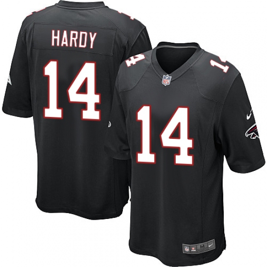 Men's Nike Atlanta Falcons #14 Justin Hardy Game Black Alternate NFL Jersey - Ujersey