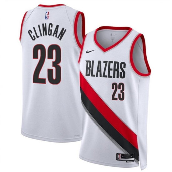 Men's Portland Trail Blazers #23 Donovan Clingan White 2024 Draft Association Edition Stitched Basketball Jersey - Ujersey