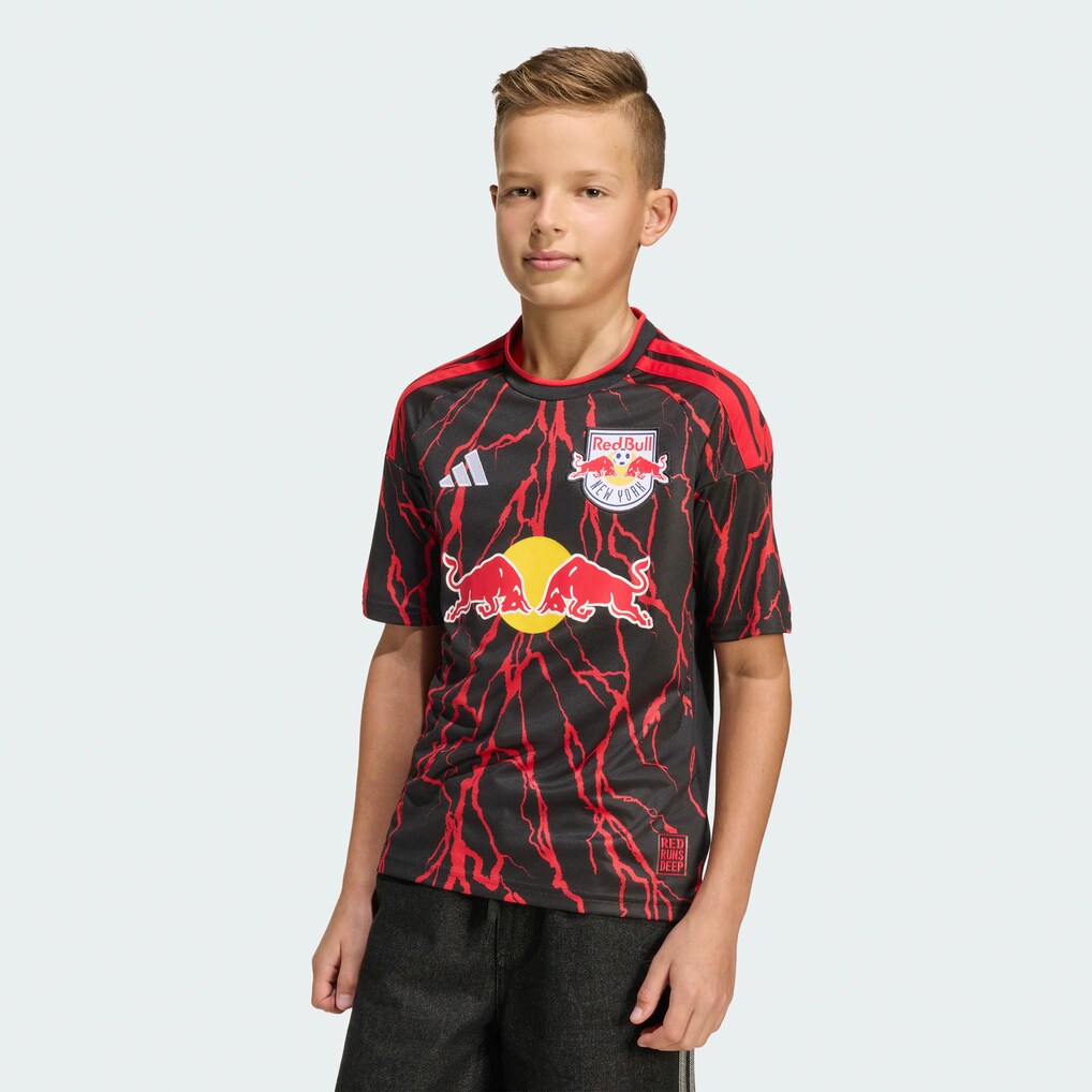 Youth New York Red Bulls adidas Black 2026 The Rooted Kit Replica Jersey - Ujersey
