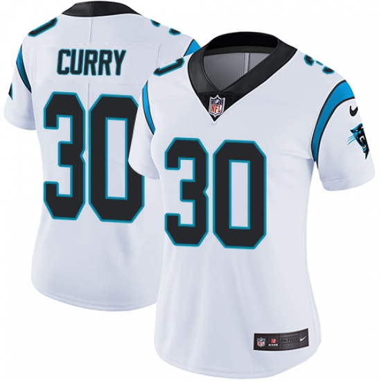 Women's Nike Carolina Panthers #30 Stephen Curry White Vapor Untouchable Limited Player NFL Jersey - Ujersey