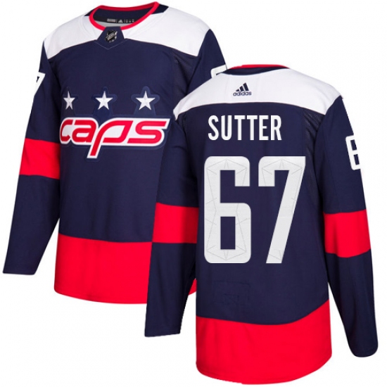 Youth Adidas Washington Capitals #67 Riley Sutter Authentic Navy Blue 2018 Stadium Series NHL Jersey - Ujersey