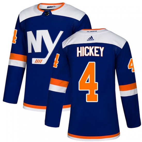 Men's Adidas New York Islanders #4 Thomas Hickey Premier Blue Alternate NHL Jersey - Ujersey