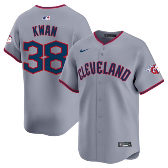 Men's Cleveland Guardians #38 Steven Kwan Gray 2025 Alternate Limited Stitched Baseball Jersey - Ujersey
