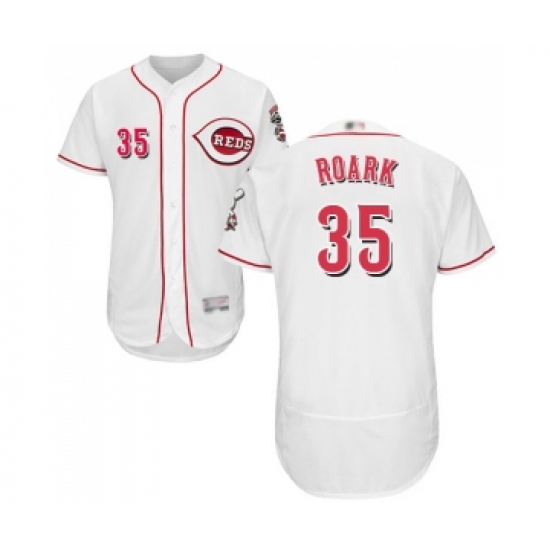 Men's Cincinnati Reds #35 Tanner Roark White Home Flex Base Authentic Collection Baseball Jersey - Ujersey