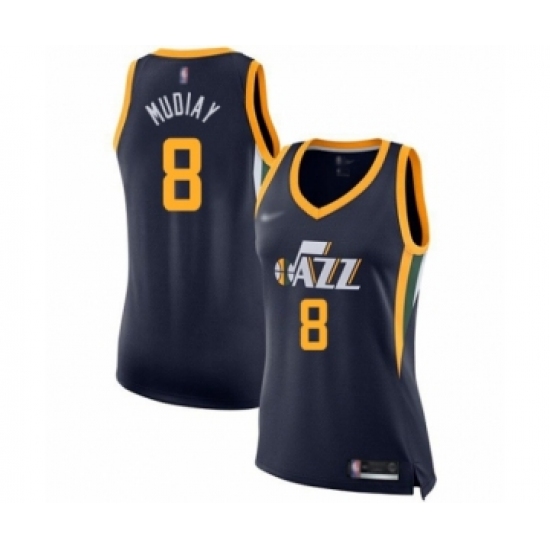 Women's Utah Jazz #8 Emmanuel Mudiay Swingman Navy Blue Basketball Jersey - Icon Edition
