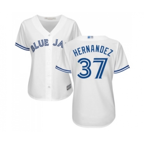 Women's Toronto Blue Jays #37 Teoscar Hernandez Replica White Home Baseball Jersey - Ujersey