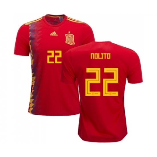 Spain #22 Nolito Home Soccer Country Jersey