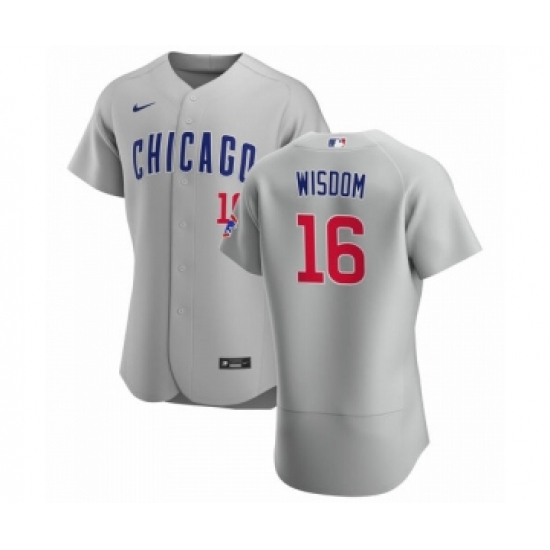 Men's Chicago Cubs #16 Patrick Wisdom Gray Flex Base Stitched Jersey - Ujersey