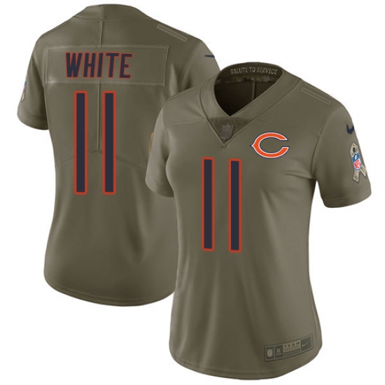 Women's Nike Chicago Bears #11 Kevin White Limited Olive 2017 Salute to Service NFL Jersey - Ujersey
