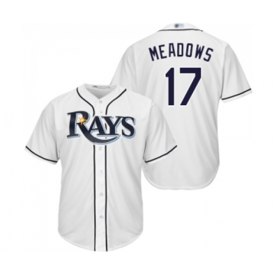 Youth Tampa Bay Rays #17 Austin Meadows Replica White Home Cool Base Baseball Jersey - Ujersey