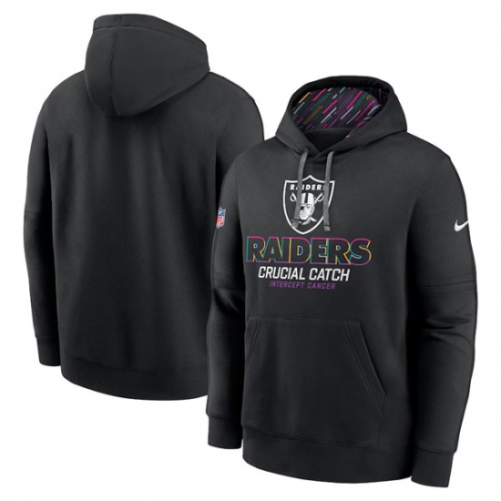 Men's Las Vegas Raiders Black 2024 Crucial Catch Club Pullover Hoodie - Ujersey