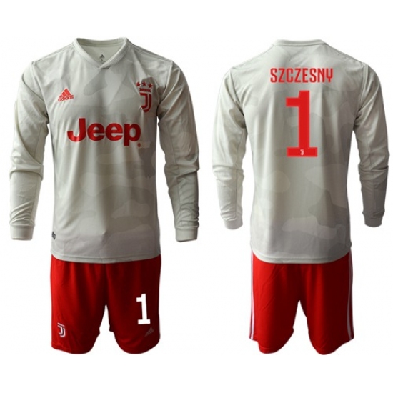 Juventus #1 Szczesny Away Long Sleeves Soccer Club Jersey