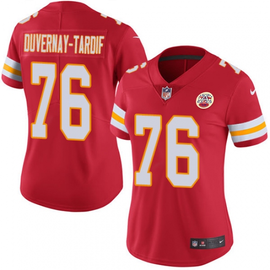 Women's Nike Kansas City Chiefs #76 Laurent Duvernay-Tardif Red Team Color Vapor Untouchable Limited Player NFL Jersey - Ujersey