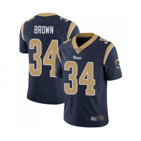Men's Los Angeles Rams #34 Malcolm Brown Navy Blue Team Color Vapor Untouchable Limited Player Football Jersey - Ujersey