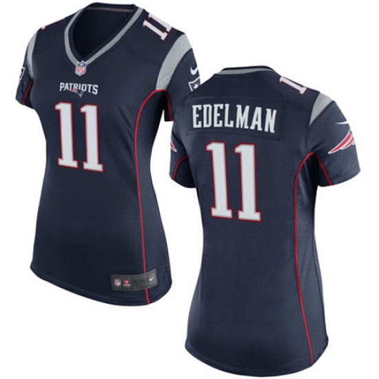 Women's Nike New England Patriots #11 Julian Edelman Game Navy Blue Team Color NFL Jersey - Ujersey