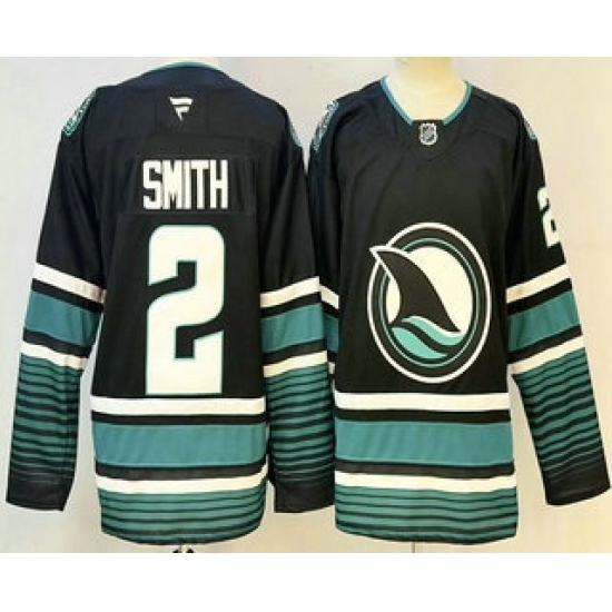 Men's San Jose Sharks #2 Will Smith Black Authentic Jersey - Ujersey